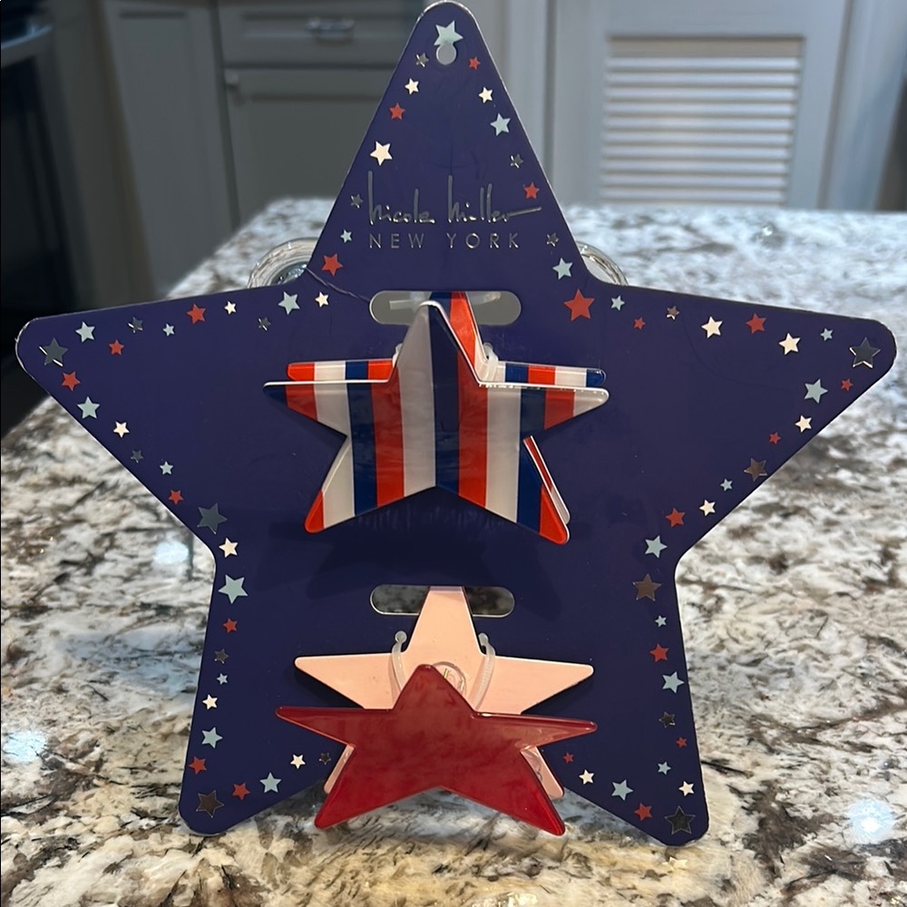 NICOLE MILLER NEW YORK STAR CLIPS SET OF 2 NWT